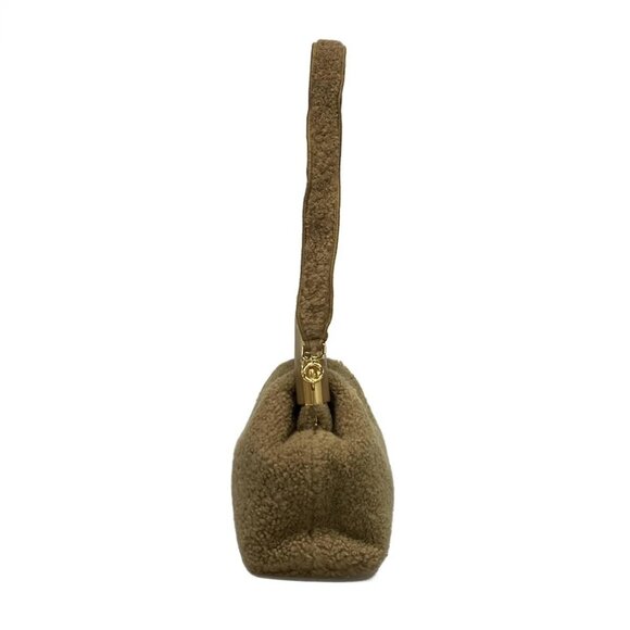 Auth FENDI First Medium Bag 8BP127 Light Brown Brown Mouton Leather Shoulder Bag - Picture 4 of 16